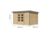 Karibu Hybrid Gartenhaus PLUTO 7 A naturbelassen / Metall graualuminium 28 mm 360 x 241 cm
