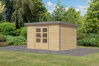 Karibu Hybrid Gartenhaus PLUTO 7 A naturbelassen / Metall graualuminium 28 mm 360 x 241 cm