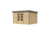 Karibu Hybrid Gartenhaus PLUTO 7 A naturbelassen / Metall graualuminium 28 mm 360 x 241 cm