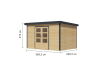 Karibu Hybrid Gartenhaus PLUTO 7 A naturbelassen / Metall anthrazit 28 mm 360 x 241 cm