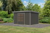 Karibu Hybrid Gartenhaus PLUTO 7 A terragrau / Metall graualuminium 28 mm 360 x 241 cm