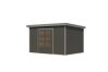 Karibu Hybrid Gartenhaus PLUTO 7 A terragrau / Metall graualuminium 28 mm 360 x 241 cm