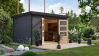 Karibu Hybrid Gartenhaus PLUTO 7 A terragrau / Metall anthrazit 28 mm 360 x 241 cm