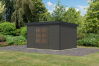 Karibu Hybrid Gartenhaus PLUTO 7 A terragrau / Metall anthrazit 28 mm 360 x 241 cm