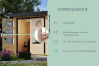Karibu Hybrid Gartenhaus PLUTO 7 A naturbelassen / Metall weiß 28 mm mit Anbaudach 3 m 660 x 241 cm
