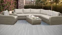 BPC Terrassendiele Natural Design, Massiv-/Vollprofildiele mit Holzstruktur 20x140x4000mm, Farbton: silver cedar (silber-grau)