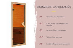 topgarden Sauna AMELIE (Eckeinstieg) / kein Kranz / Ofen 9 KW externe Strg easy