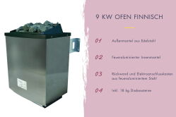 topgarden Sauna AMELIE (Eckeinstieg) / kein Kranz / Ofen 9 KW externe Strg easy