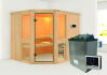 topgarden Sauna AMELIE (Eckeinstieg) / kein Kranz / Ofen 9 KW externe Strg easy