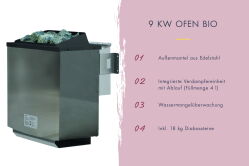 topgarden Sauna AMELIE (Eckeinstieg) / kein Kranz / Ofen 9 kW Bio externe Strg easy