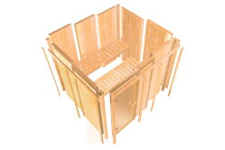 topgarden Sauna AMELIE (Eckeinstieg) / mit Kranz / Ofen 9 KW externe Strg easy