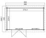 Gartenhaus AMIRA 230, 380 x 230 cm, 28 mm Blockbohlen, GRÜNGRAU lackiert