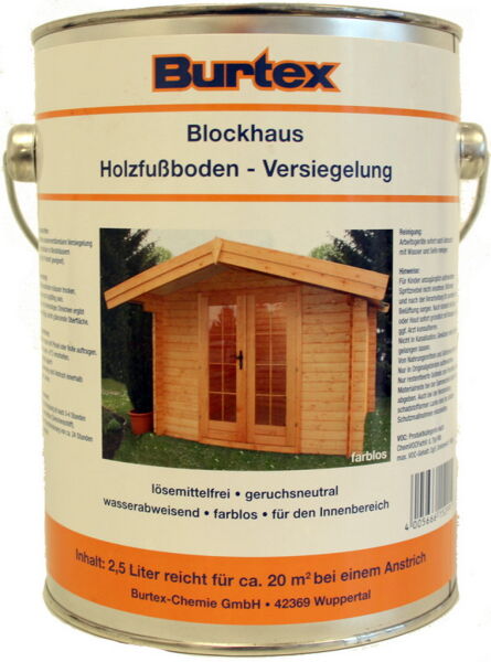 Blockhaus Holzfußboden - Versiegelung 2,50 Liter / farblos / für INNEN (wasserbasierend ohne Lösungsmittel)