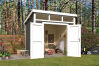 Gartenhaus KIBO 3  250 x 250 cm, 28mm Systembohle, GRÜNGRAU lackiert