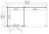 Gartenhaus LONG BEACH 492 x 250 cm, 28mm Blockbohlen, GRÜNGRAU lackiert