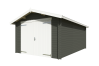 Garage MAURITIUS, 350 x 530 cm, 34 mm, GRÜNGRAU lackiert