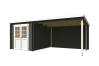Gartenhaus SAINT PAUL 610 x 295 cm, 28mm Blockbohlen, GRÜNGRAU lackiert