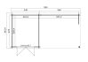 Gartenhaus SAINT PAUL 610 x 295 cm, 28mm Blockbohlen, GRÜNGRAU lackiert