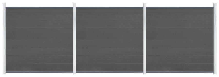 Delta EASY-FENCE WPC Steckzaun AKTION anthrazit/braun, Start-Abschlußleiste anthrazit