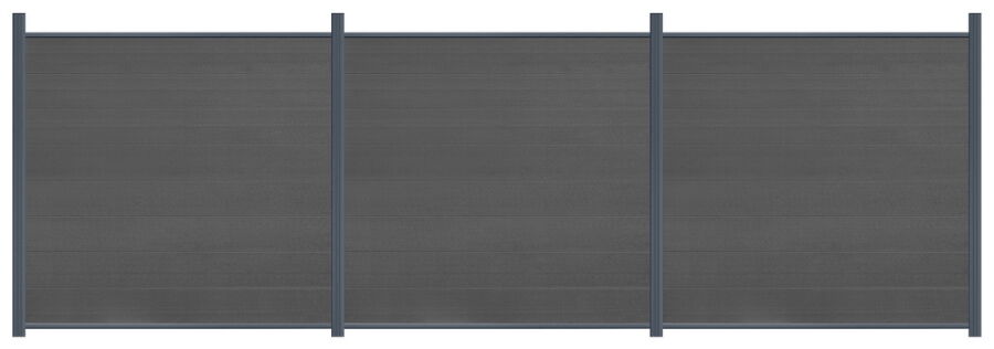 Delta EASY-FENCE WPC Steckzaun AKTION anthrazit/braun, Start-Abschlußleiste alu-silber
