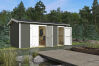 Gartenhaus TUVALU XL, 500 x 300 cm, 28 mm Blockbohlen, GRÜNGRAU lackiert