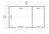 Gartenhaus TUVALU XL, 500 x 300 cm, 28 mm Blockbohlen, GRÜNGRAU lackiert