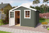 Gartenhaus WELS 3, 300 x 300 cm, 28 mm Blockbohlen, GRÜNGRAU lackiert