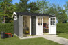 Gartenhaus WILLIAM, 380 x 250 cm, 28 mm Blockbohlen, GRÜNGRAU lackiert