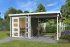 Gartenhaus ZAMBEZI ANBAU 250x250, GRÜNGRAU lackiert