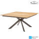 Diamond Garden Tisch LYON 150x150cm Fase - Edelstahl 304/Recycled Teak 4 Planken
