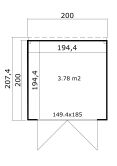 Lasita Maja Gartenhaus FELIX 1 - 200 x 200 cm, 28 mm, natur