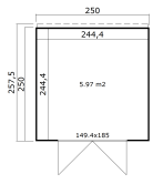 Lasita Maja Gartenhaus FELIX 2 - 250 x 250 cm, 28 mm, CARBONGRAU