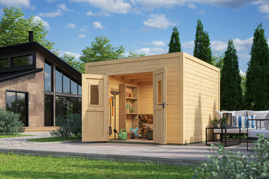 Lasita Maja Gartenhaus FELIX 3 - 300 x 300 cm, 28 mm, natur