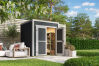 Lasita Maja Gartenhaus FYNN 1 - 200 x 200 cm, 28 mm + Ambau 150 cm CARBONGRAU