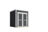 Lasita Maja Gartenhaus FYNN 1 - 200 x 200 cm, 28 mm + Ambau 150 cm CARBONGRAU