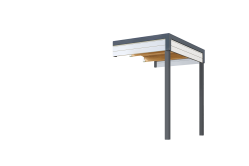 Lasita Maja Gartenhaus FYNN 1,5 - 250 x 200 cm, 28 mm, + Anbau 150 cm LICHTGRAU