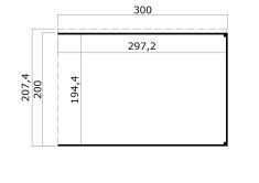 Lasita Maja Gartenhaus FYNN 1,5 - 250 x 200 cm, 28 mm + Anbau 300 cm CARBONGRAU