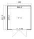 Lasita Maja Gartenhaus FELIX 2 - 250 x 250 cm + Anbau 150/300 cm 28 mm, natur / farbig