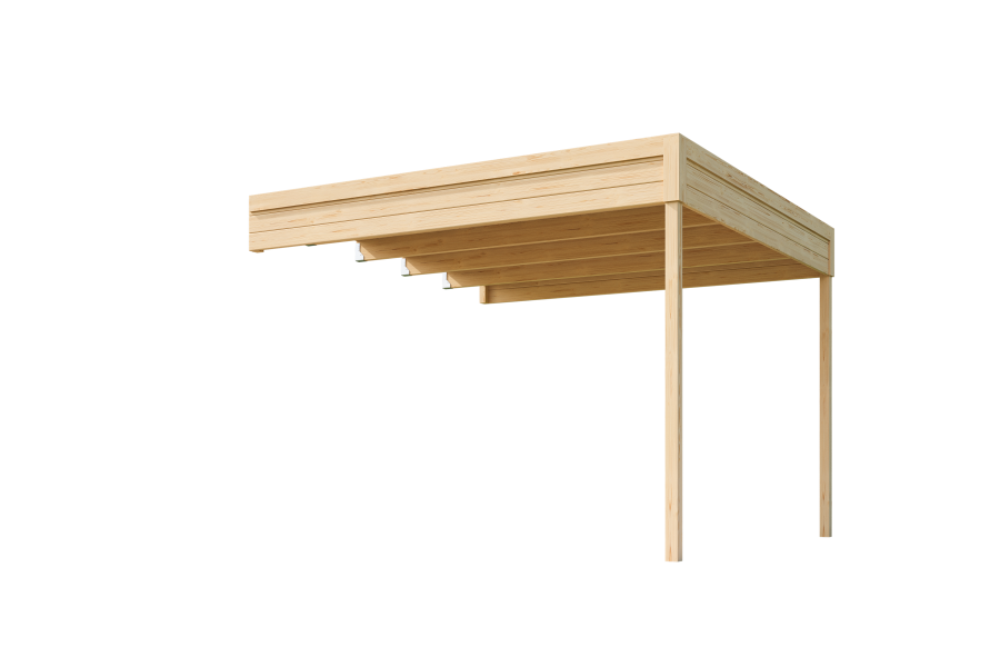 Lasita Maja Gartenhaus FELIX 3 - 300 x 300 cm, 28 mm + Anbau 150/300 cm natur / farbig