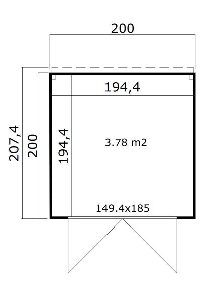 Lasita Maja Gartenhaus FYNN 1 - 200 x 200 cm, 28 mm, natur / farbig