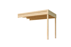 Lasita Maja Gartenhaus FYNN 1 - 200 x 200 cm, 28 mm + Anbau 150/300 cm natur / farbig