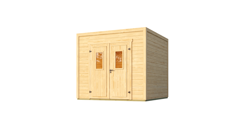 Lasita Maja Gartenhaus FYNN 1,5 - 250 x 200 cm, 28 mm, natur / farbig