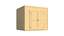Lasita Maja Gartenhaus FYNN 1,5 - 250 x 200 cm, 28 mm + Anbau 300 cm natur / farbig