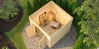 Lasita Maja Gartenhaus FYNN 2 - 250 x 250 cm, 28 mm, natur / farbig