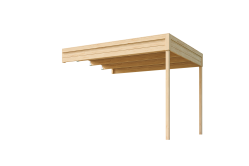 Lasita Maja Gartenhaus FYNN 2 - 250 x 250 cm, 28 mm + Anbau 300 cm natur / farbig