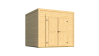 Lasita Maja Gartenhaus FYNN 2 - 250 x 250 cm, 28 mm + Anbau 300 cm natur / farbig