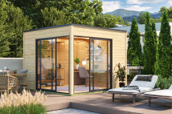 Gartenhaus PALERMO 3 300 x 300 cm, 28 mm, natur  / farbig