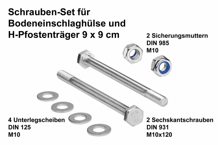 Schrauben-Set für Bodenanker 9x9 cm