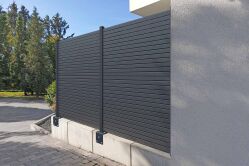 EASY-FENCE Pfostenträger mit Maueradapter, anthrazit, 12x17x20cm