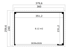 Lasita Maja Gartenhaus AUSTIN 3 ISO, 360x240 cm, 44 mm,...